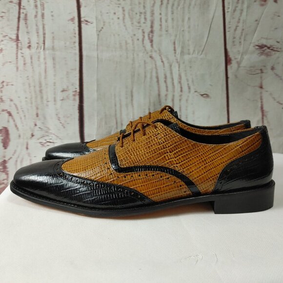Stacy Adams Memory Foam Reptile Animal Print Two Tone Dress Shoes Size 15 NWOT - Picture 8 of 15